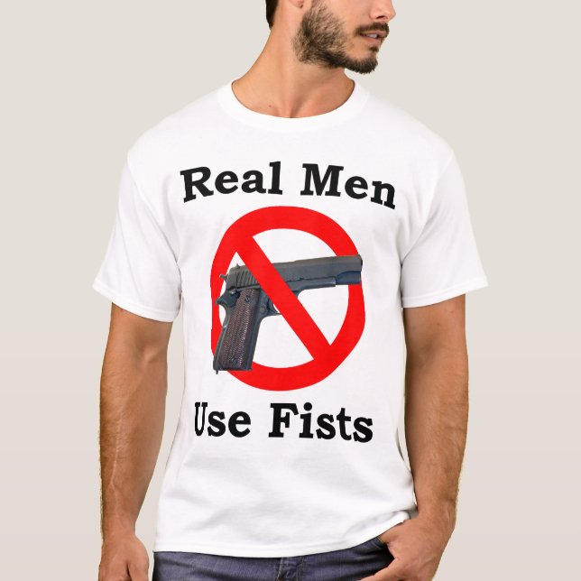 Camiseta Puños reales del uso de los hombres (Anverso)