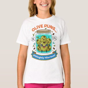 Camiseta Puns de aceitunas: un tarro de risas hirientemente