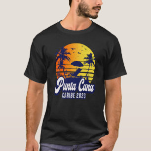 Camiseta Punta Cana 2023 Dominican Sunset Beach Retro Premi