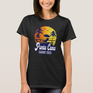 Camiseta Punta Cana 2023 Dominican Sunset Beach Retro Premi