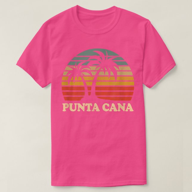 Camiseta Punta Cana Caribbean Beach Palm Tree retro 70s boy (Diseño del anverso)