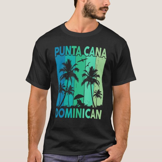 Camiseta Punta Cana Dominican Vacation Shirt Palm Tree Beac (Anverso)