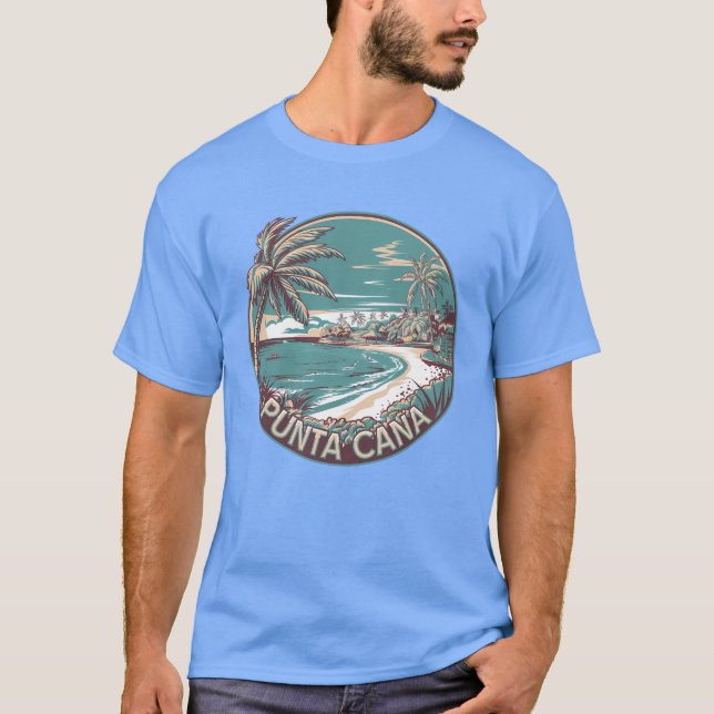 Camiseta Punta Cana Insignia de Arte de Viaje de República  (Anverso)