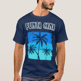 Camiseta Punta Cana Retro Vacation Souvenir Palm Trees Trop