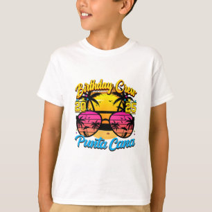 Camiseta Punta Retro Cana Cumpleaños Crew 2025 Atardecer Co
