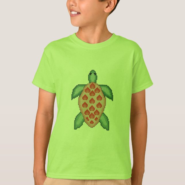 Camiseta Puntada de la cruz de la tortuga de mar (Anverso)
