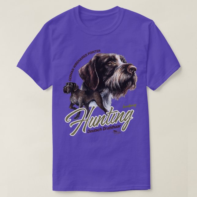Camiseta Puntero de caza de perros con cable alemán GWP (Diseño del anverso)