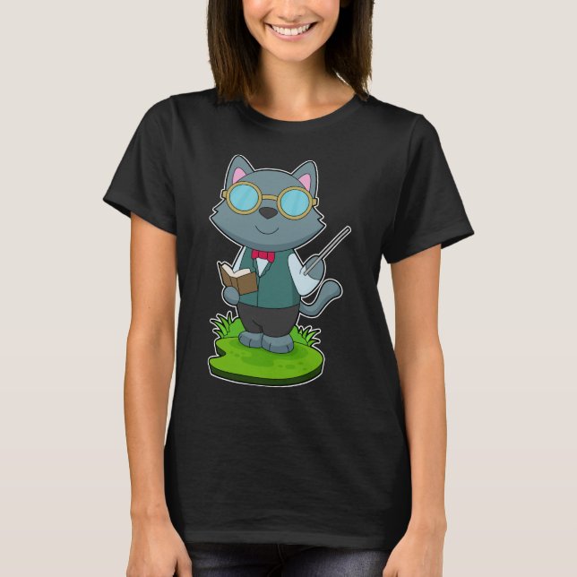 Camiseta Puntero de profesor de gato (Anverso)