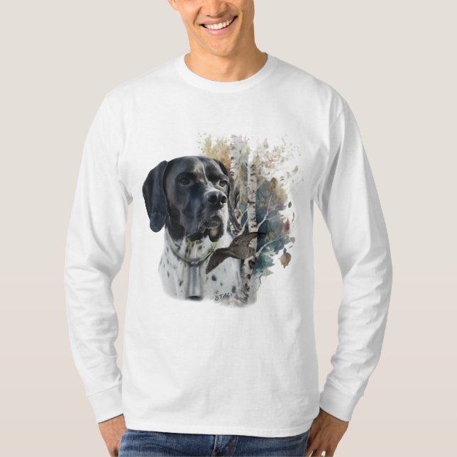 Camiseta Puntero inglés, caza de aves (Anverso)