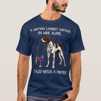 Camiseta Puntero y vino Perro gracioso