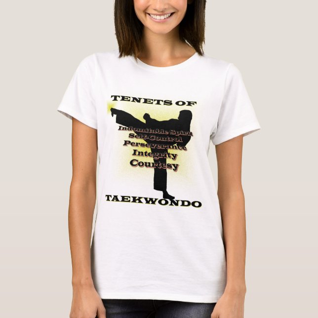 Camiseta Punto culminante del oro de los principios de TKD (Anverso)