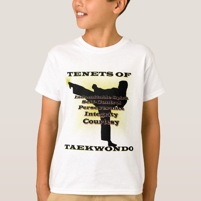 Camiseta Punto culminante del oro de los principios de TKD (Anverso)