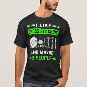 Camiseta Punto de Cruz Verde 3 Personas