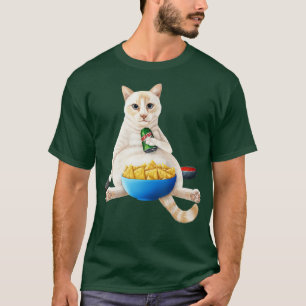 Camiseta Punto de inflamación Gato blanco siamés con soda y