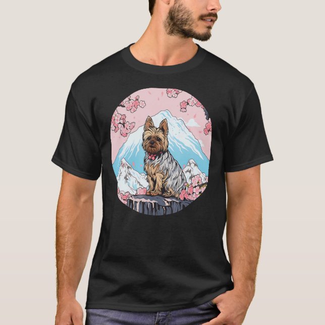 Camiseta Punto de referencia del perro divertido del monte  (Anverso)