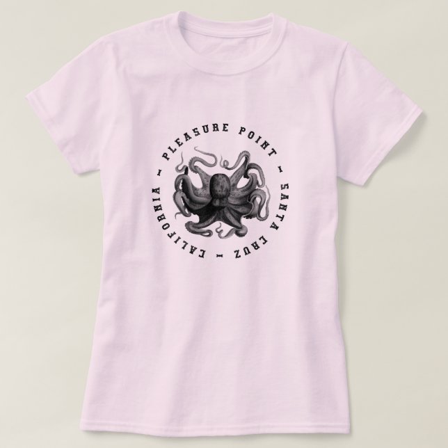 Camiseta Punto del Placer, pulpo de Santa Cruz (Diseño del anverso)