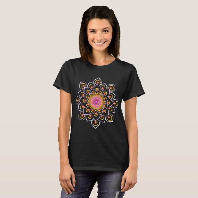 Camiseta Punto simple y colorido Mandala (Anverso completo)