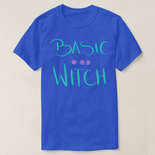 Camiseta Punto Verde azulado básico para la bruja rosa (Diseño del anverso)