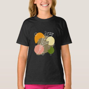 Camiseta Puntos abstractos interesantes con hojas