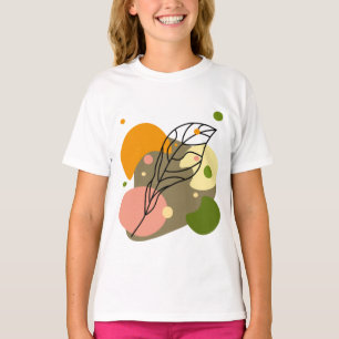 Camiseta Puntos abstractos interesantes con hojas