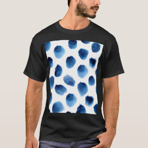Camiseta Puntos azules de color de agua: mano sin costura