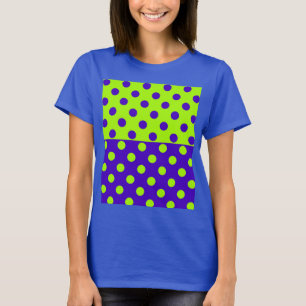 Camiseta Puntos azules y verdes a medias