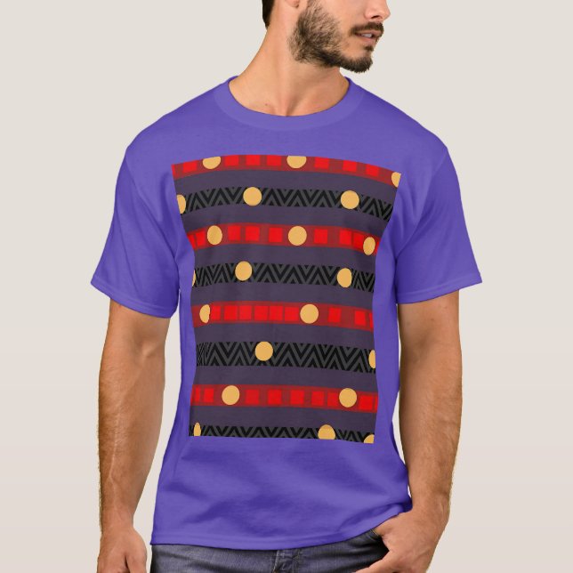 Camiseta Puntos Bandas Chevron Ropa Deportiva Morado  (Anverso)