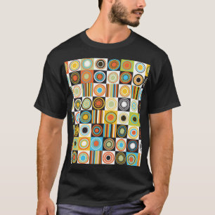 Camiseta Puntos coloridos, círculos, rayas de fondo.