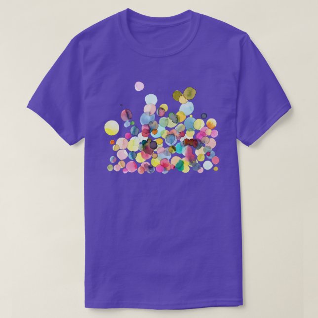 Camiseta Puntos de acuarela coloridos (Diseño del anverso)