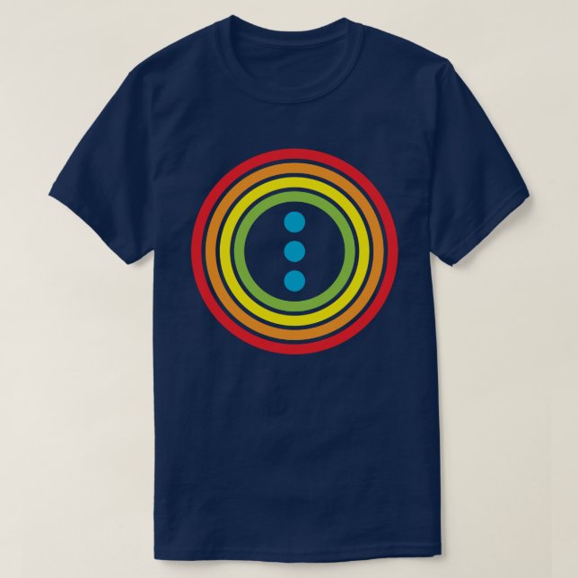 Camiseta puntos de arco iris retro (Diseño del anverso)