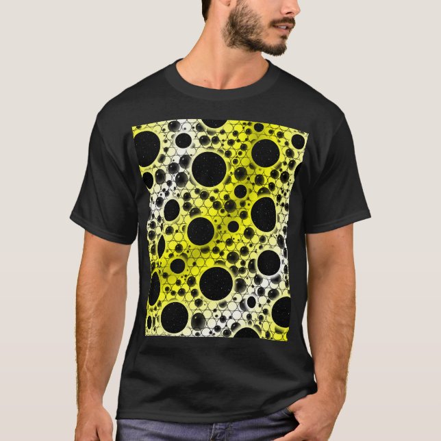Camiseta Puntos de burbuja espacial - Blanco/Amarillo (Anverso)