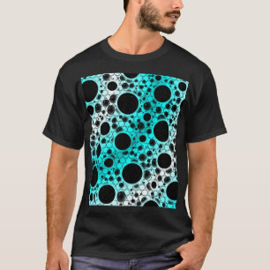 Camiseta Puntos de burbuja espacial - Blanco/cian