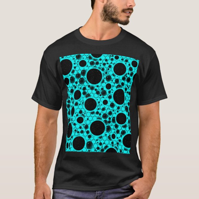 Camiseta Puntos de burbuja espacial - Cian (Anverso)