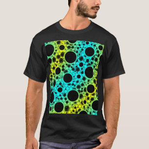 Camiseta Puntos de burbuja espacial - cian/amarillo