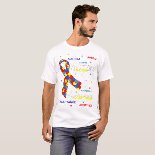 Camiseta puntos de la cinta de aceptación del autismo