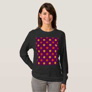 Camiseta Puntos de lunares naranja y amarillo Púrpura 