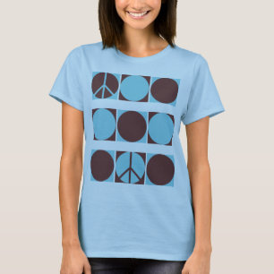 Camiseta Puntos de paz azules y marrones