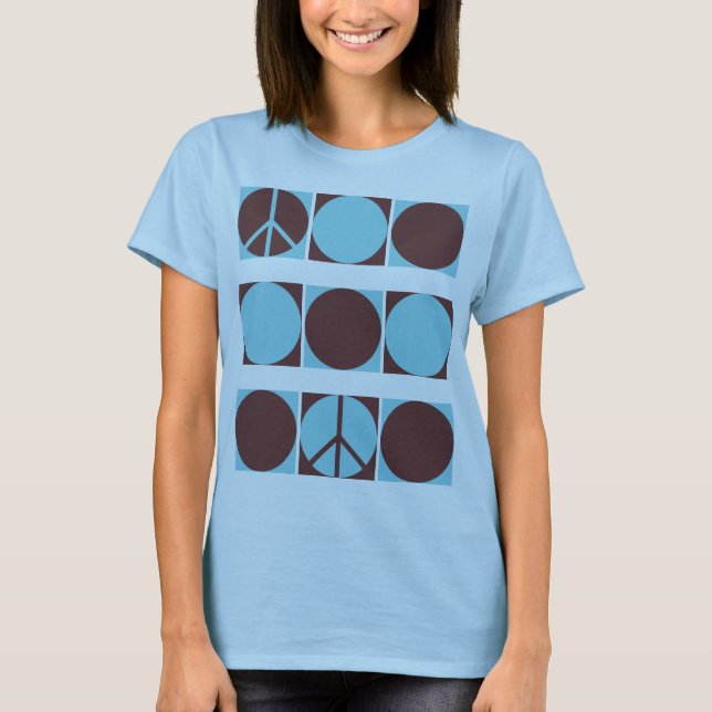 Camiseta Puntos de paz azules y marrones (Anverso)