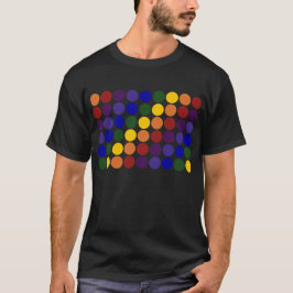 Camiseta Puntos de polka arcoiris sobre negro