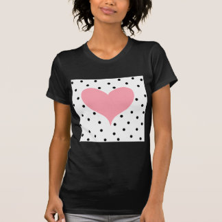 Camiseta Puntos de Polka del Corazón Rosa