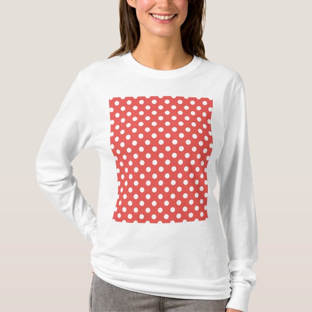 Camiseta Puntos de Polka Rojo y Blanco (Anverso)
