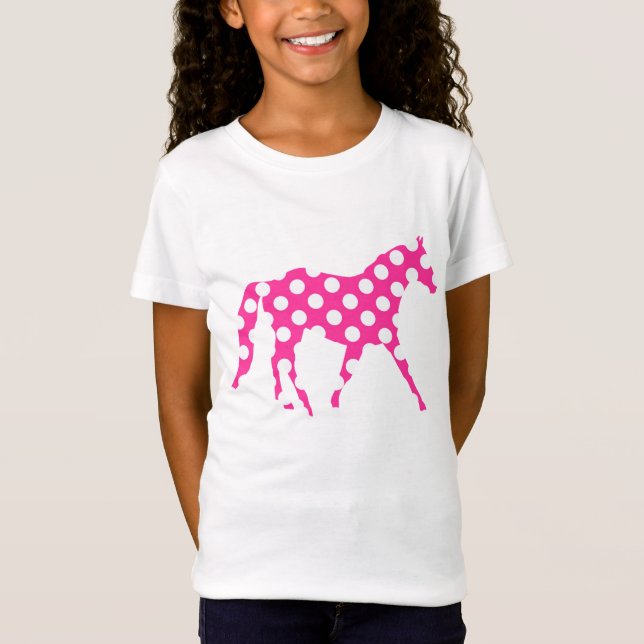 Camiseta Puntos de Polka Rosa de Caballo Hermoso Aloha Hawa (Anverso)