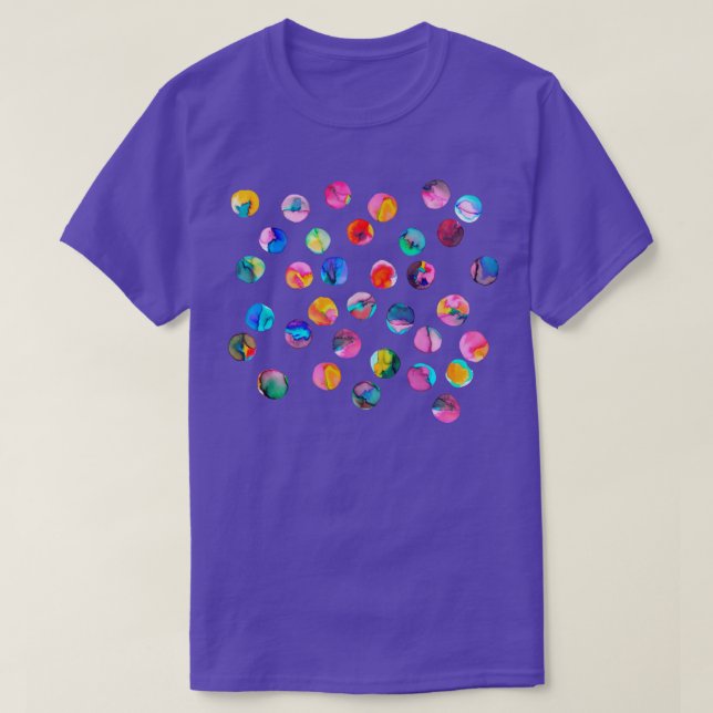 Camiseta Puntos de tinta coloreados multicolores (Diseño del anverso)