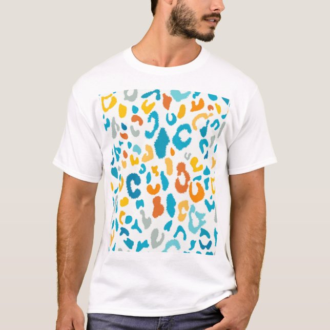 Camiseta Puntos Leopard: Textura de color de época. (Anverso)
