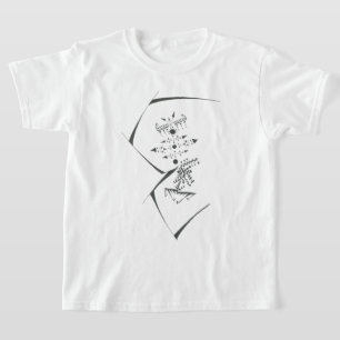 Camiseta Puntos Negro Blanco Arte de Tatuaje Tribal Abstrac