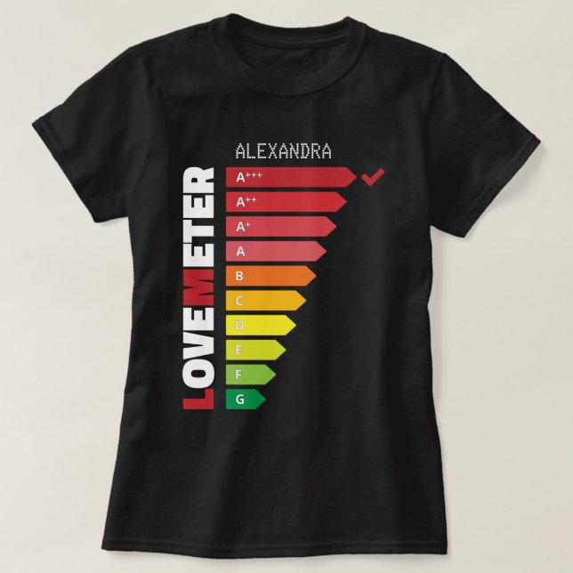 Camiseta Puntuación De Amor De Un Nombre Personalizado De B (Diseño del anverso)