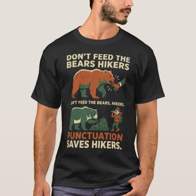 Camiseta Puntuación divertida de gramática salva a los excu (Anverso)