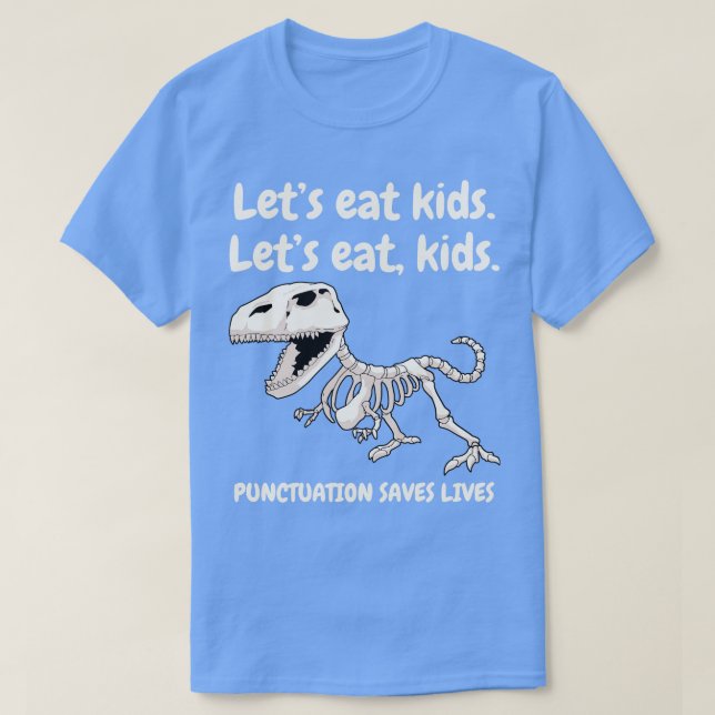 Camiseta Puntuación Grammar Dinosaurio profesor de inglés (Diseño del anverso)
