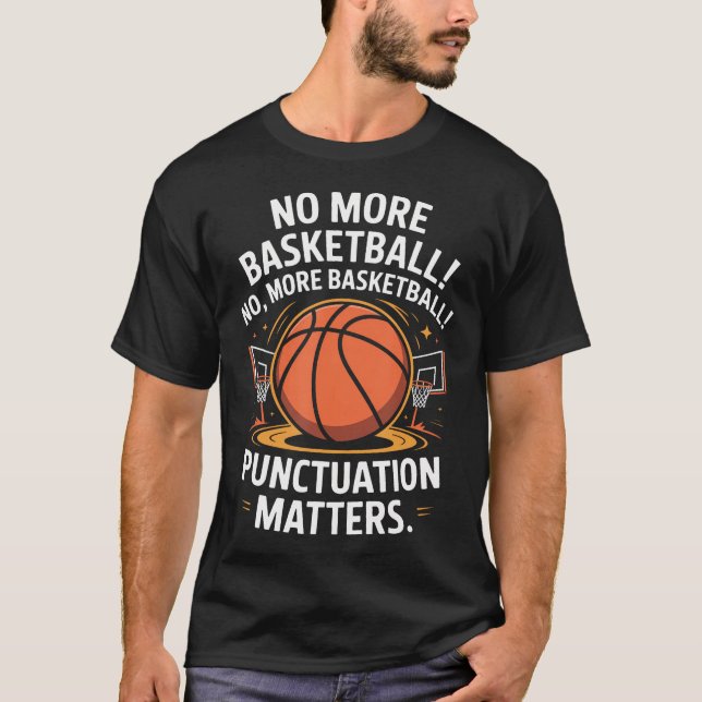 Camiseta Puntuación Importa Divertido Baloncesto Gramática  (Anverso)