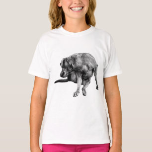 Camiseta Pup de reproducción en estilo de escala de grises